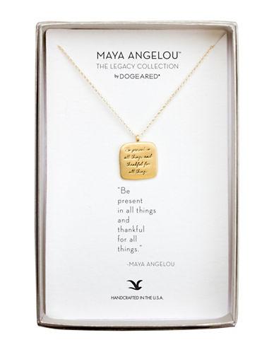 Dogeared Be Present 14k Goldplated Etched Pendant Necklace