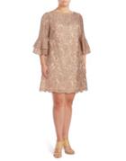 Vince Camuto Plus Plus Lace Bell Sleeve Dress