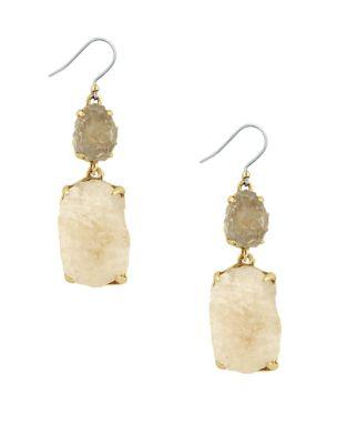 Lucky Brand Lost And Found Titanium Druzy Dangle & Drop Earrings