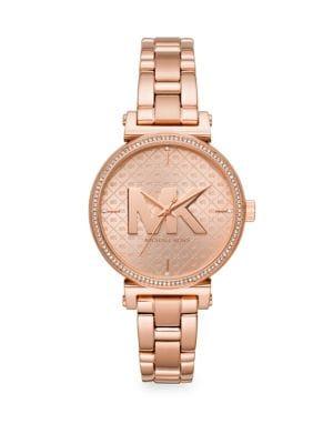 Michael Kors Sofie Three-hand Rose Goldtone Stainless Steel Watch