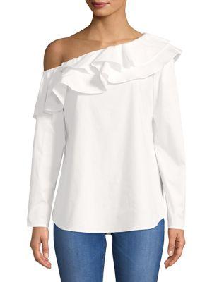 Calvin Klein One-shoulder Ruffled Top