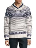 Black Brown Fair Isle Wool-blend Shawl Sweater