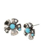 Miriam Haskell Deco Flower Stud Earrings