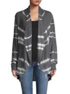 C & C California Tie-dye Open-front Cardigan