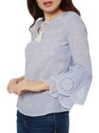 Dorothy Perkins Chambray Broderie Boho Top