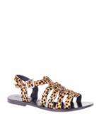 Sol Sana Sims Leopard-print Calf Hair Sandals