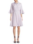 Max Mara Studio Belted Cotton A-line Dress