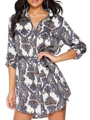 Quiz Paisley-print Self-tie Shirtdress