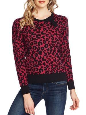 Cece By Cynthia Steffe Animal-print Cotton Sweater