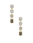 Cole Haan Agate And Topaz Four Tier Drop Earrings