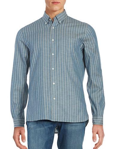 Brooks Brothers Red Fleece Striped Chambray Sportshirt
