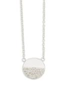 Lord & Taylor Sterling Silver Round Pendant Necklace