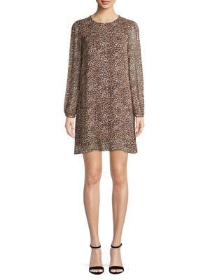 Marella Leopard-print Long-sleeve Dress