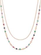 Lord & Taylor Rainbow Crystal Double Layered Necklace