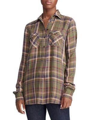 Lauren Ralph Lauren Plaid Patch-pocket Shirt