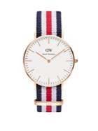 Daniel Wellington Classic Canterbury Rose Gold And Nato Strap Watch, 36mm