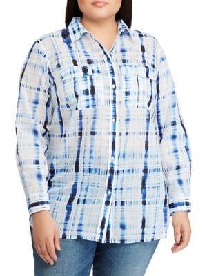 Lauren Ralph Lauren Plus Plus Tie-dye Cotton Voile Shirt