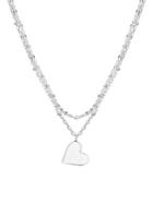 Lord & Taylor Polished Heart Beaded Pendant Necklace