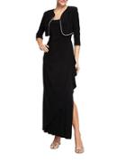 Alex Evenings Jersey Side Draped Gown With Bolero Jacket