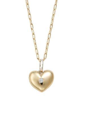 Nadri Small Heart Locket Pendant Necklace