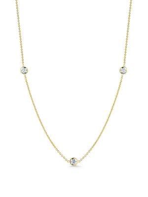 Roberto Coin 0.15 Tcw Diamond And 18k Yellow Gold Scatter Necklace