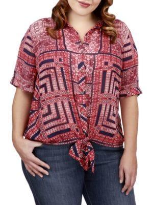 Lucky Brand Plus Plus Paisley-print Sleeveless Top