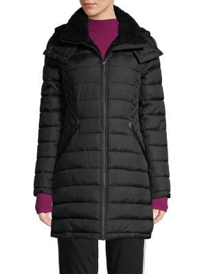 French Connection Faux Fur-lined Hooded Puffer Coat