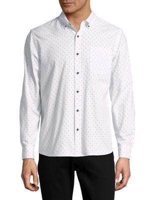 Black Brown Patterned Button-down Shirt