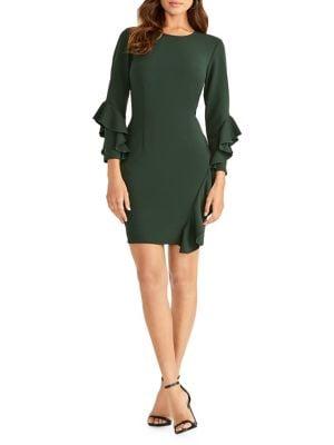 Rachel Rachel Roy Ruffled Long-sleeve Sheath Dress