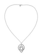 The Sak Silvertone Ribbed Orbit Necklace
