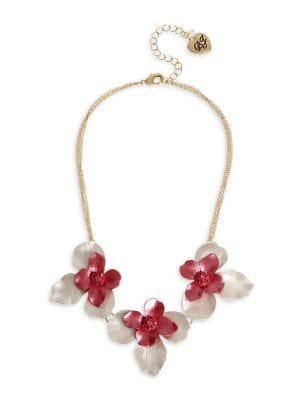 Betsey Johnson Triple Flower Frontal Necklace