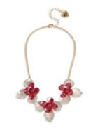 Betsey Johnson Triple Flower Frontal Necklace