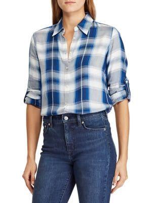 Lauren Ralph Lauren Petite Petite Plaid Twill Button-down Shirt