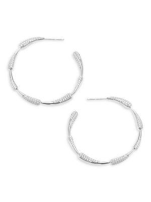 Nadri Dappled Rhodium-plated Hoop Earrings