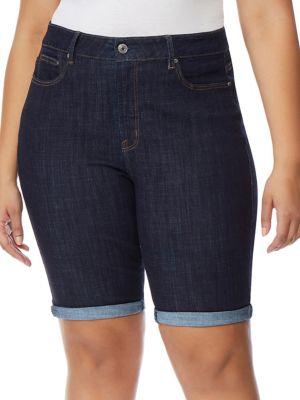 Rebel Wilson X Angels Plus Cruz Mid-rise Bermuda Denim Shorts
