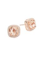 Lord & Taylor Rose Goldtone Cubic Zirconia Morganite Stud Earrings