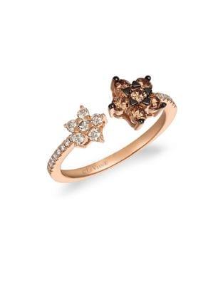 Le Vian Strawberry & Nude Strawberry Diamonds, Chocolate Diamonds And 14k Strawberry Gold Ring