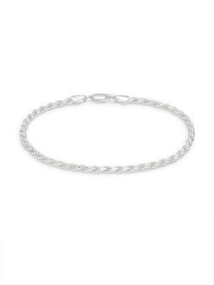Lord & Taylor Sterling Silver Rope Chain Bracelet