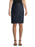 Imnyc Isaac Mizrahi High-rise Two-tone Lace Skirt