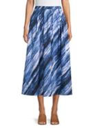 Donna Karan Wave Print Midi Skirt