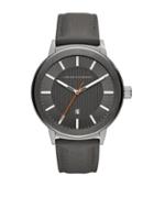 Armani Exchange Maddox Stainless Steel And Leather-strap Watch