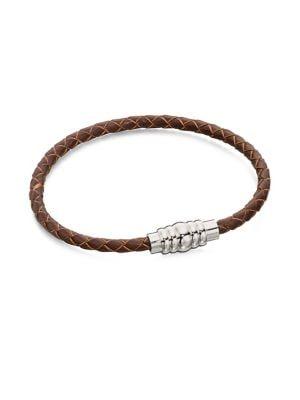 Fred Bennett Skinny Stainless Steel & Leather Magnetic Bracelet