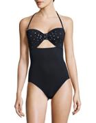 Kate Spade New York Embellished Cutout One Piece Swimsuit