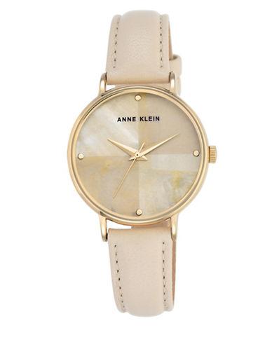 Anne Klein Round Mother-of-pearl Strap Watch