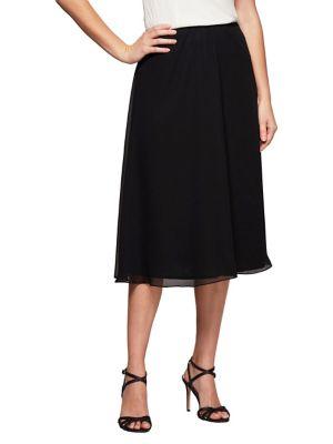 Alex Evenings Chiffon A-line Midi Skirt
