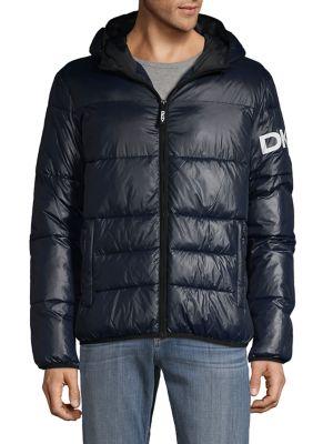 Dkny Hooded Logo Puff Jacket