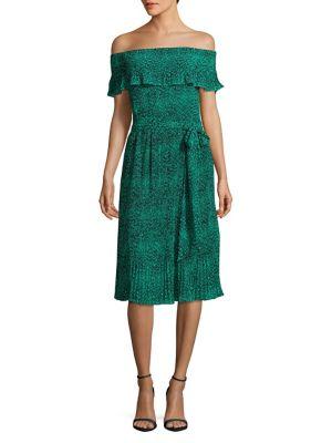 Michael Michael Kors Printed Off-the-shoulder Dress