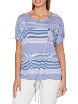 Rafaella Striped Cotton Blend Top