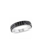 Sonatina Sterling Silver & Black Spinel Double Row Ring