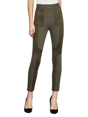 Bcbgmaxazria Faux Suede-trimmed Leggings